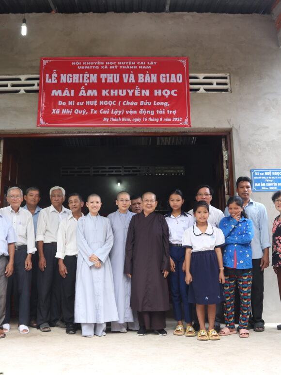 Chùa Bửu Long bàn giao Mái ấm khuyến học tại xã Mỹ Thành Nam